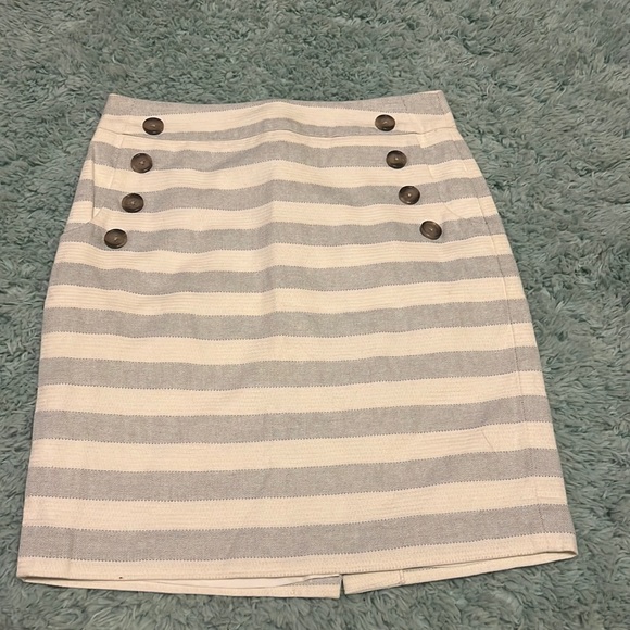 LOFT Dresses & Skirts - LOFT ANN TAYLOR  Striped Sailor Button Skirt Sz 5